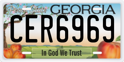 GA license plate CER6969