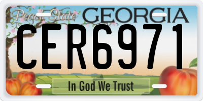 GA license plate CER6971