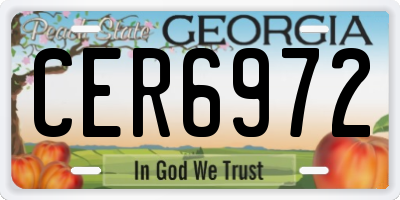 GA license plate CER6972