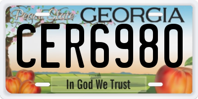 GA license plate CER6980