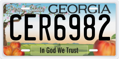 GA license plate CER6982