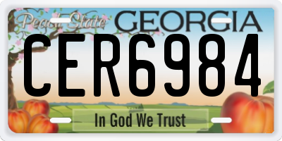 GA license plate CER6984