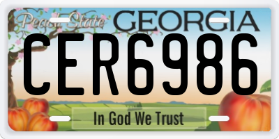 GA license plate CER6986