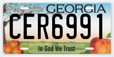 GA license plate CER6991