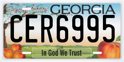 GA license plate CER6995
