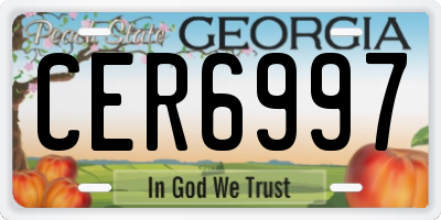 GA license plate CER6997