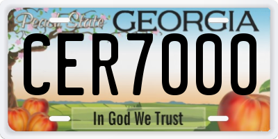 GA license plate CER7000