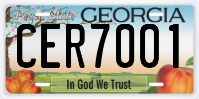 GA license plate CER7001