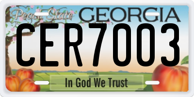 GA license plate CER7003