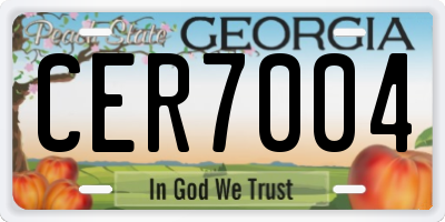 GA license plate CER7004