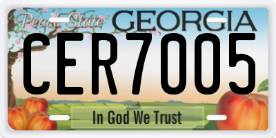 GA license plate CER7005