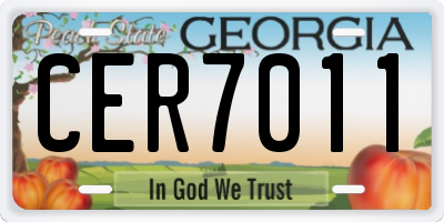 GA license plate CER7011