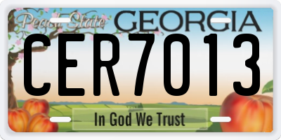 GA license plate CER7013