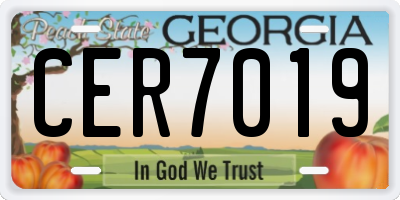 GA license plate CER7019