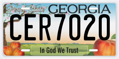 GA license plate CER7020