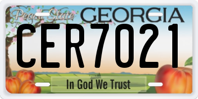 GA license plate CER7021