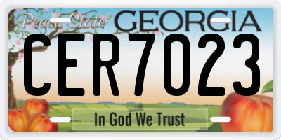 GA license plate CER7023