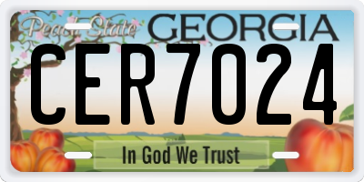GA license plate CER7024