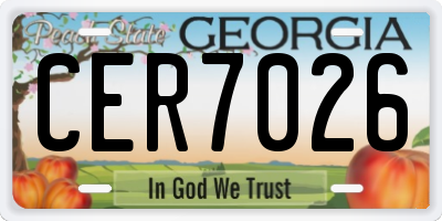 GA license plate CER7026
