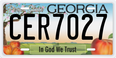 GA license plate CER7027