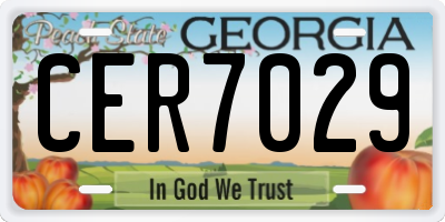 GA license plate CER7029