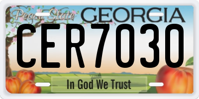GA license plate CER7030