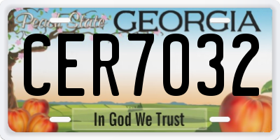 GA license plate CER7032