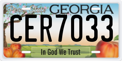 GA license plate CER7033