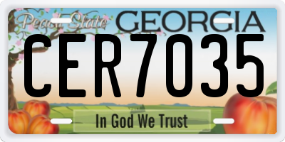 GA license plate CER7035