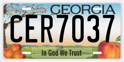 GA license plate CER7037