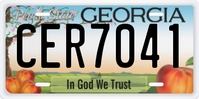 GA license plate CER7041