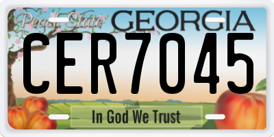 GA license plate CER7045