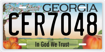 GA license plate CER7048
