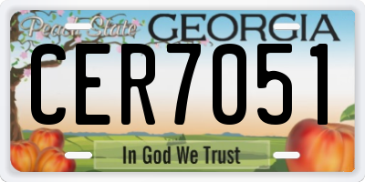 GA license plate CER7051