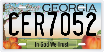 GA license plate CER7052