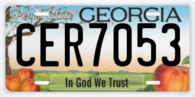 GA license plate CER7053