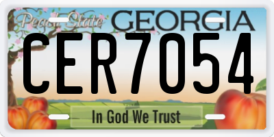 GA license plate CER7054