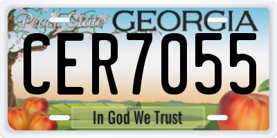 GA license plate CER7055