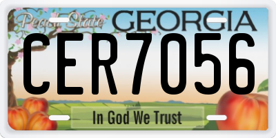 GA license plate CER7056