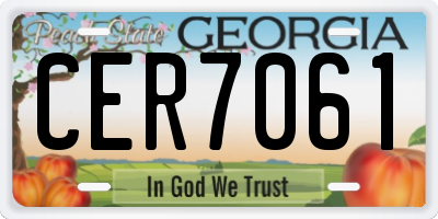 GA license plate CER7061