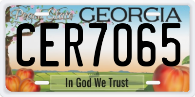 GA license plate CER7065