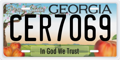 GA license plate CER7069