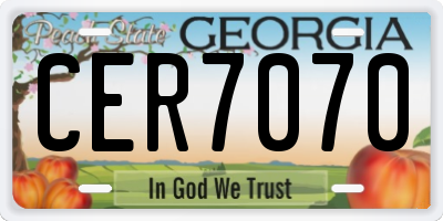 GA license plate CER7070