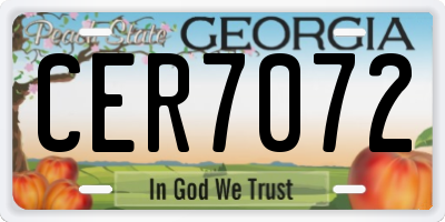 GA license plate CER7072