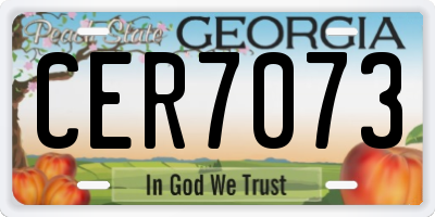 GA license plate CER7073