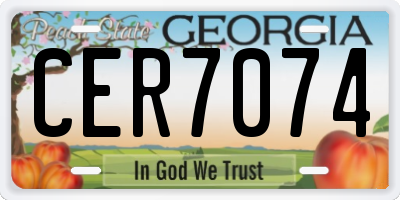 GA license plate CER7074