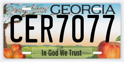 GA license plate CER7077