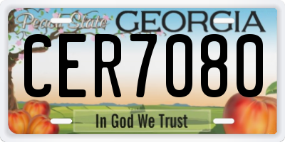 GA license plate CER7080