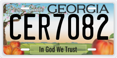 GA license plate CER7082