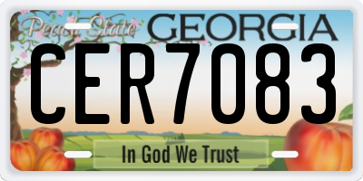 GA license plate CER7083